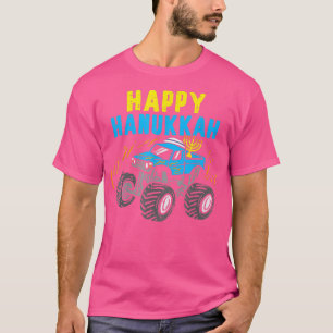Kids Happy Hanukkah Monster Truck Jew Kids Toddler T-Shirt