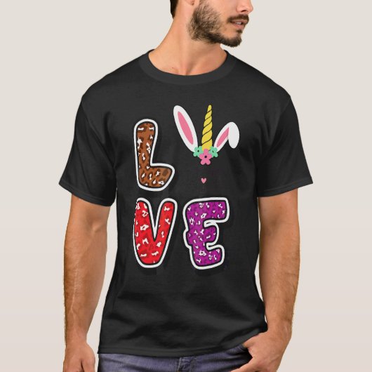 Kids Happy Oster Liebe Leopard Bunny Ears Funny Eg T-Shirt (Vorderseite)