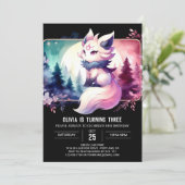 Kids Happy Wolf Birthday Einladung (Stehend Vorderseite)