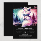 Kids Happy Wolf Birthday Einladung (Vorne/Hinten)