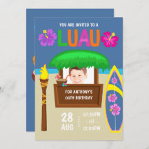 Kids Hawaiian Luau Party Fotoeinladung hinzufügen