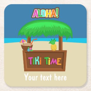 Kids Hawaiian Luau Party Personalisiert Rechteckiger Pappuntersetzer