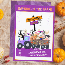 Kids Hayride Farm Halloween Traktor Party Einladung