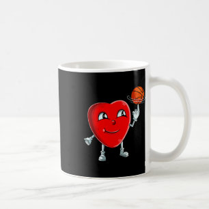 Kids Heart Bysketbyll Player Valentinstag Niedlich Kaffeetasse