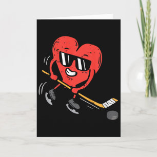 Kids Heart Eishockeyspieler Valentinstag Cute S Karte