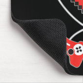 Kids Heart Pixel Art Video-Game Controller Valenti Mousepad (Ecke)