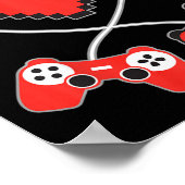 Kids Heart Pixel Art Video-Game Controller Valenti Poster (Ecke)