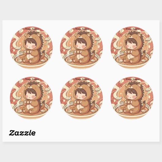 Kids Hedgehog School Sticker Sheet (Blatt)