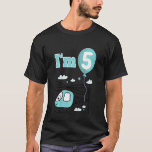 Kids Helicopter Ich bin 5 Fünf fünfte Geburtstagsk T-Shirt