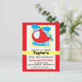 Kid's Helicopter; Scarlet Red Stripes Postkarte (Stehend Vorderseite)