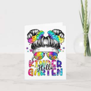 Kids Hello Kindergarten Messy Hair Bun Girl Ck To Karte