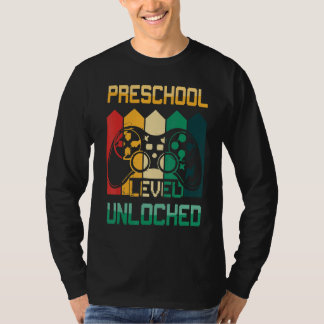 Kids Hello Preschool Level Unlocked Gamer Back To  T-Shirt