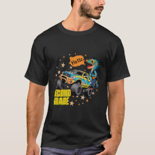 Kids Hello Second 2 Grade Dinosaurier Truck Birthd T-Shirt