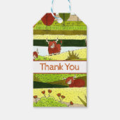 Kids Highland Cows Farm Birthday Geschenkanhänger (Vorderseite)