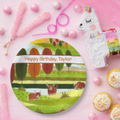 Kids Highland Cows Farm Geburtstagspartei Pappteller (Party)