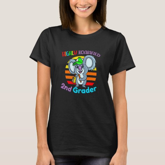 Kids Highly Koalafied 2nd Grader Back To School Ko T-Shirt (Vorderseite)