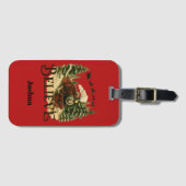 Kids Holiday Believe Christmas Train Red Vintage Gepäckanhänger (Vorderseite (Horizontal))