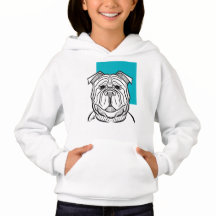 Kids Hoodie - Hunde-Sammlung - Blaues Design