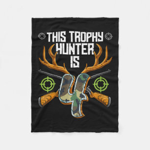 Kids Hunter Jäger 4. Geburtstag Fleecedecke