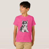 Kid's Husky Puppy T - Shirt (Vorne ganz)