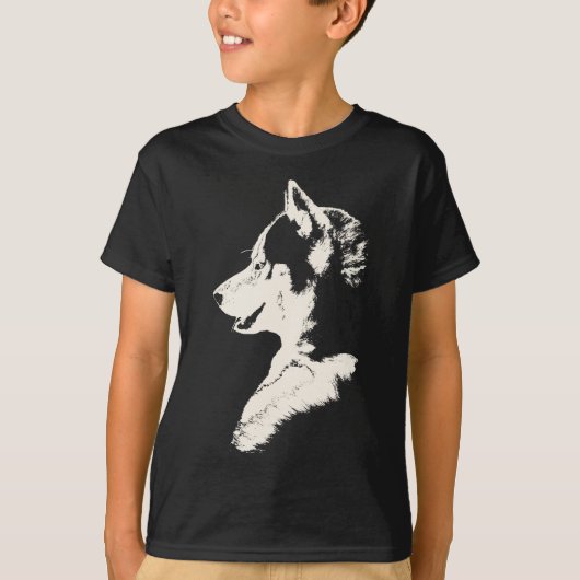 Kid's Husky-T - Shirt Langschläfchen Schlittenhund (Vorderseite)