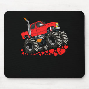 Kids I Crush Hearts Valentinstag Monster Truck B Mousepad