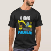Kids I Dig Hanukkah Excavator Construction Toddler T-Shirt (Vorderseite)