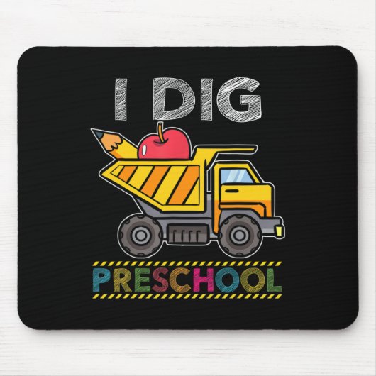 Kids I Dig Vorschule LKW Schule Lehrer Schüler Mousepad (Vorne)