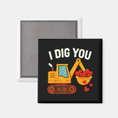 Kids I Dig You Happy Valentines Day Love Heart Tod Magnet (Vorderseite/Rückseite)