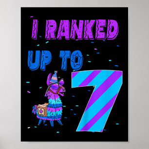 Kids I Ranked Up To 7 Video Game 7. Geburtstag Lla Poster
