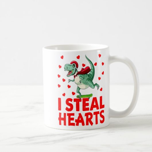 Kids I Steal Hearts Dinosaur Valentines Day For Ba Kaffeetasse (Rechts)
