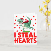 Kids I Steal Hearts Dinosaur Valentines Day For Ba Karte (Gelbe Blume)