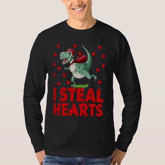 Kids I Steal Hearts Dinosaur Valentines Day For Ba T-Shirt (Vorderseite)