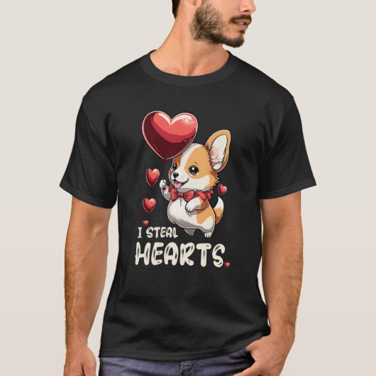 Kids I Steal Hearts Girls Boys Valentines Day Todd T-Shirt (Vorderseite)