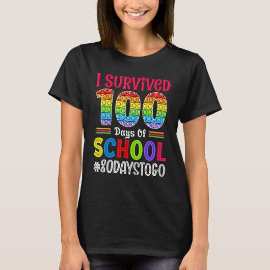 Kids I Survived 100 Days of School Child Happy 100 T-Shirt (Vorderseite)