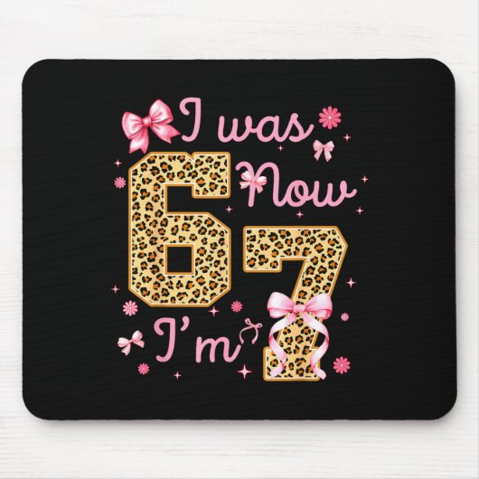 Kids I Was 6 Now I'm 7 Leopard Coquette Bow Birthd Mousepad (Vorne)