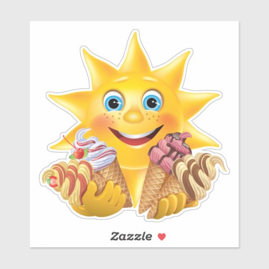 Kids Ice Creme Cone Aufkleber (Blatt)