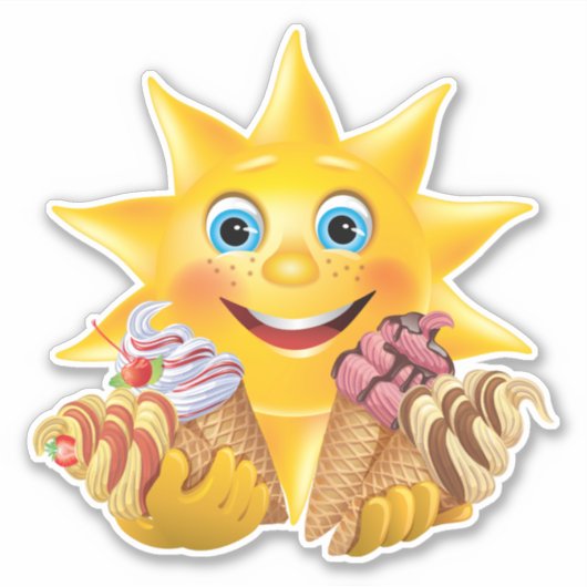Kids Ice Creme Cone Aufkleber (Vorderseite)