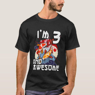 Kids ich bin 3 und großartig Japanischer Karpfen K T-Shirt