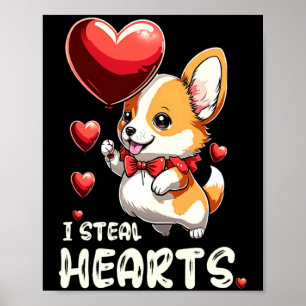 Kids ich stehle Herzen Mädchen Jungen Valentinstag Poster