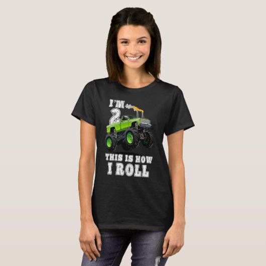 Kids I'm 2 This Is How I Roll Monster Truck T-Shirt (Vorne ganz)