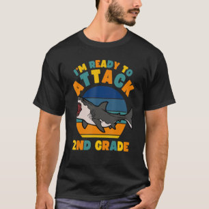 Kids I'm Ready To Attack 2nd Grad Megalodon Shark T-Shirt