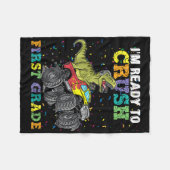 Kids I'm Ready To Crush First Grade Monster Truck  Fleecedecke (Vorderseite (Horizontal))