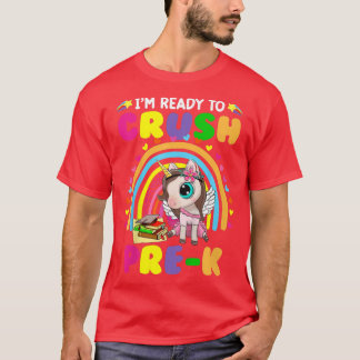 Kids I'm ready to crush prek rainbow unicorn back  T-Shirt