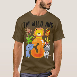 Kids Im Wild und 3 Three Zoo 3rd Birthday Safari J T-Shirt