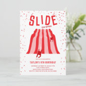 Kids Indoor Playground Red Birthday Party Einladung (Stehend Vorderseite)