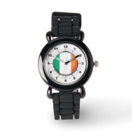 Kid's Ireland Flag Silver Glitzer Strap Watch Armbanduhr