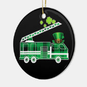 Kids Irish Green Firefighter Truck St Patricks Keramik Ornament (Links)