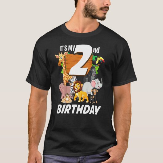Kids its my 2. Birthday Zoo Safari Jungle Animals T-Shirt (Vorderseite)