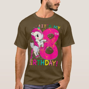 Kids Its My 8th Birthday Unicorn 8 year old Birthd T-Shirt